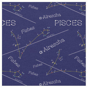 Tecido Peixes de constelação Zodiac