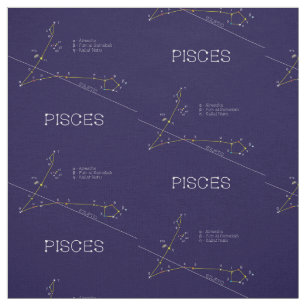 Tecido Peixes de constelação Zodiac