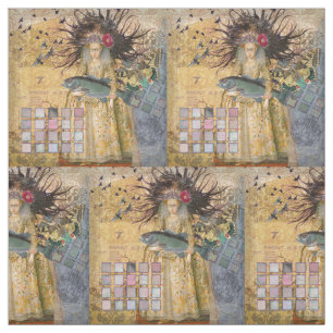 Tecido Peixes Vintage Clássica Gótica