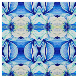 Tecido Película Floral Azul Persa Papoila-Azul