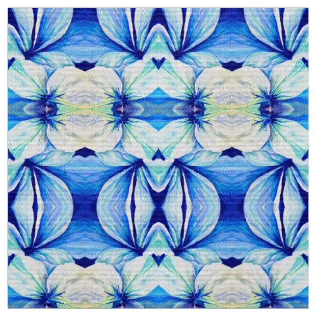 Tecido Película Floral Azul Persa Papoila-Azul (Modelo)