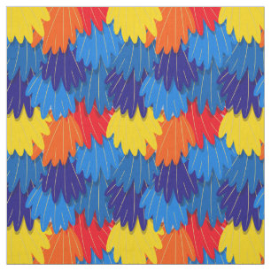 Tecido Penas de papagaio Escarlate Macaw Patterno