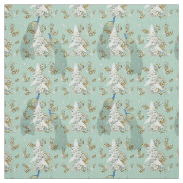 Tecido Penas de Peacock Reais ouros (Modelo)