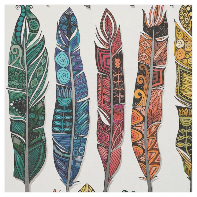 Tecido penas do arco-íris do boho (Modelo)