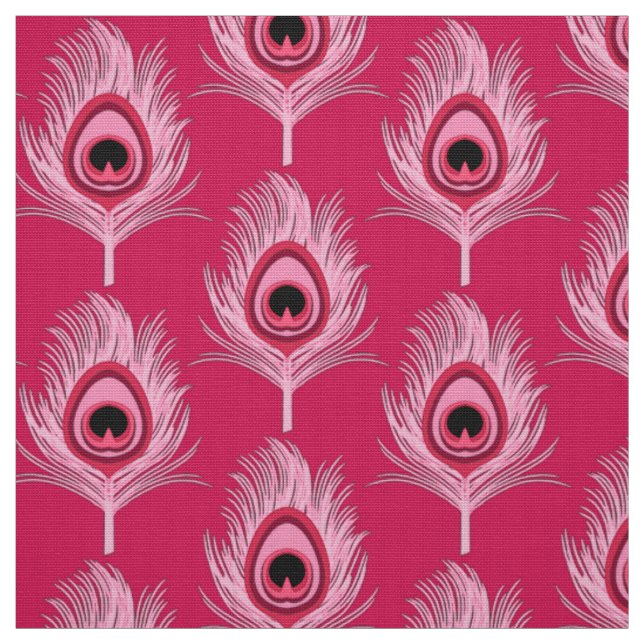 Tecido Penas do pavão, rosa Pastel no rosa fúcsia (Modelo)