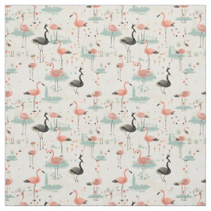 Tecido Penas do rico: Whimsy Flamingo