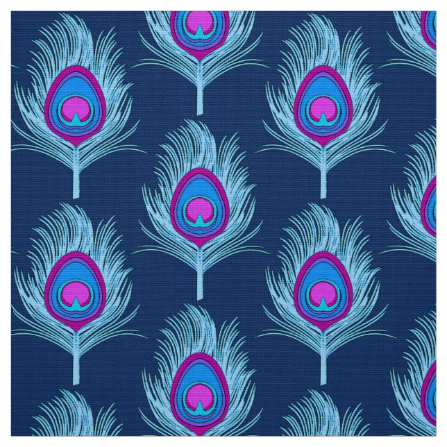 Tecido Penas, Marinhos e Pastel Azul (Modelo)