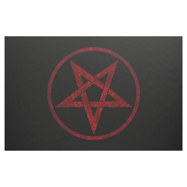 Tecido Pentagrama do diabo vermelho (Jarda)