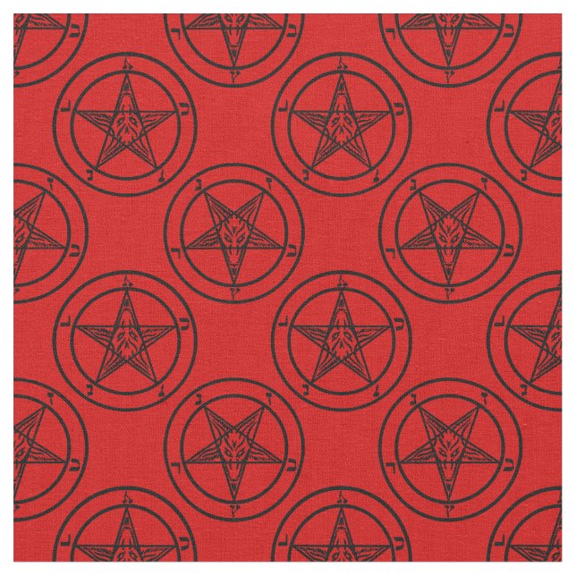 Tecido pentagrama vermelho de noiva halloween (Detalhe)