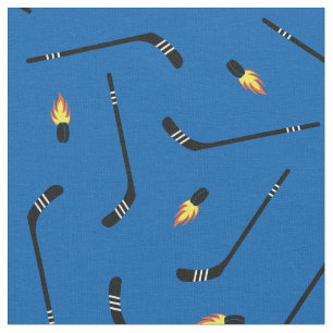 Tecido Pentes de hóquei Flaming Pucks Desportivos Azul