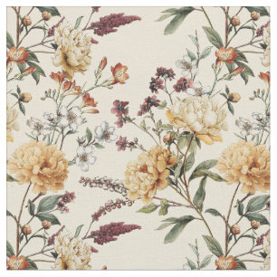 Tecido Peônia Vitoriana Tradicional Flor Romântica Elegan