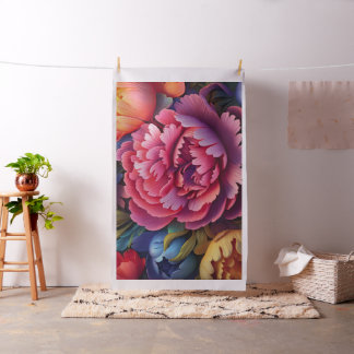 Tecido Peônias Rosa Vibrante Floral
