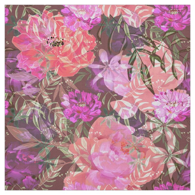 Tecido Peônias rosas rosa flores buquê de flores (Modelo)