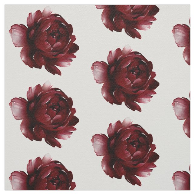 Tecido Peony Vermelho Profundo da Borgonha (Modelo)