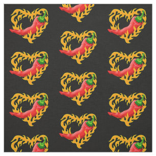 Tecido Pepper Chili com Flame Heart