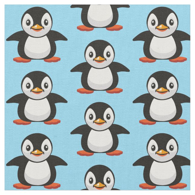 Tecido pequeno pinguim de desenho animado (Detalhe)