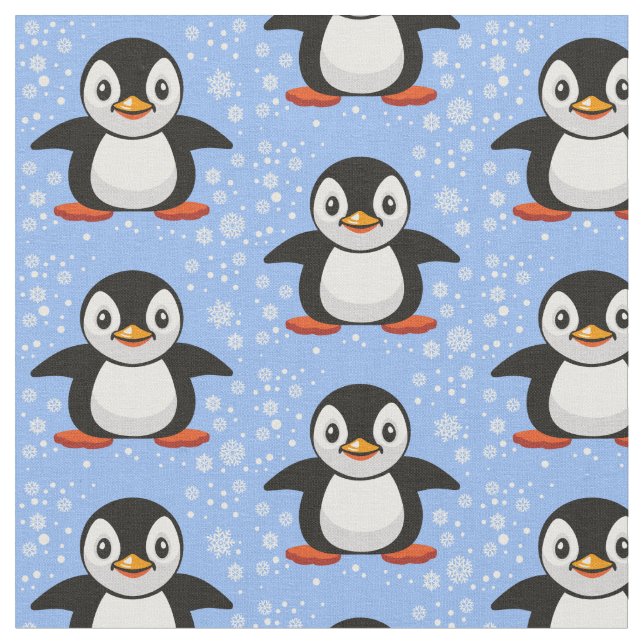 Tecido pequeno pinguim de desenho animado (Detalhe)