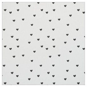 Tecido Pequenos Corações Negros