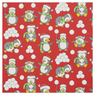 Tecido Pequenos Padrões de pinguins