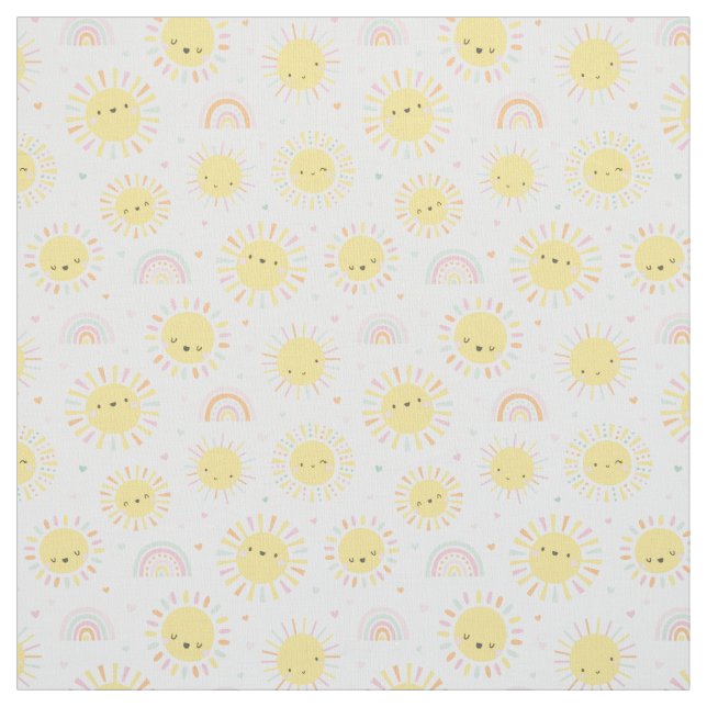 Tecido Pequenos Sunshines e Rainbows Cujos (Modelo)