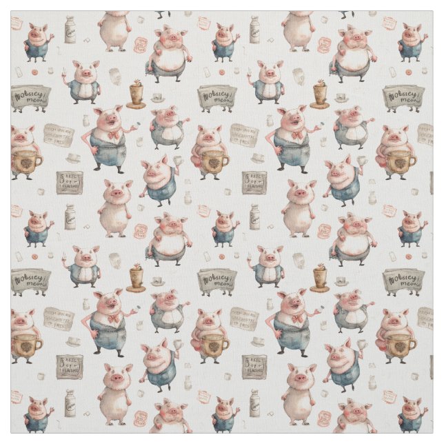 Tecido Perfeição de Porco: Porco Whimsy (Modelo)