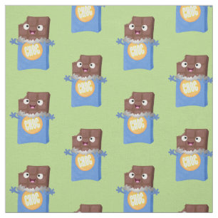 Tecido Personagem de desenho animado bar doce de chocolat