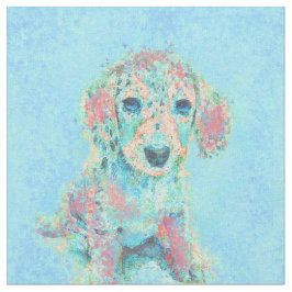 tecido personalizable do aqua e do dachshund do