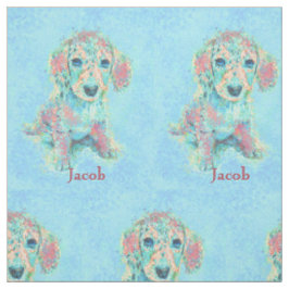 tecido personalizable do aqua e do dachshund do