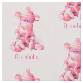 Tecido personalizable do macaco cor-de-rosa da