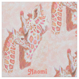 tecido personalizable dos girafas loving do