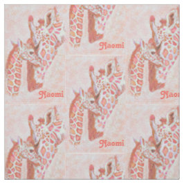 tecido personalizable dos girafas loving do