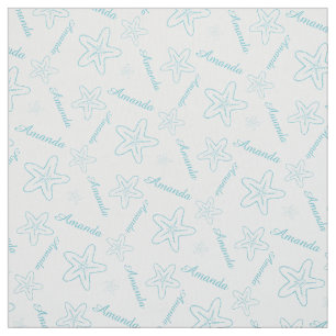 Tecido personalizado branco do aqua da estrela do