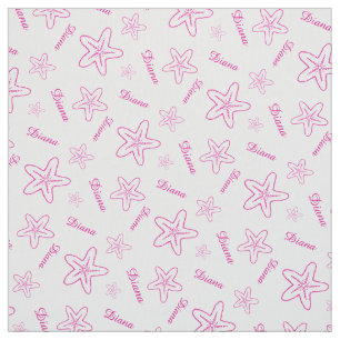 Tecido personalizado da estrela do mar branco