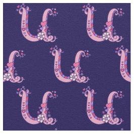 Tecido personalizado de texto decorativo com letra