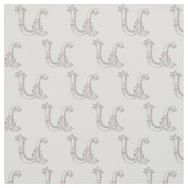 Tecido personalizado de texto decorativo com letra (Modelo)