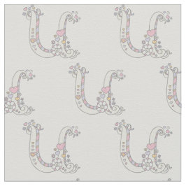 Tecido personalizado de texto decorativo com letra