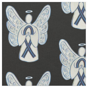 Tecido personalizado do Angel de fita preto e azul