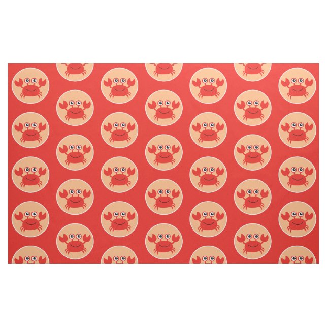 Tecido personalizado do Happy Crab (Fat Quarter)