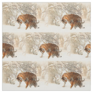 Tecido personalizado dos Tigres de inverno
