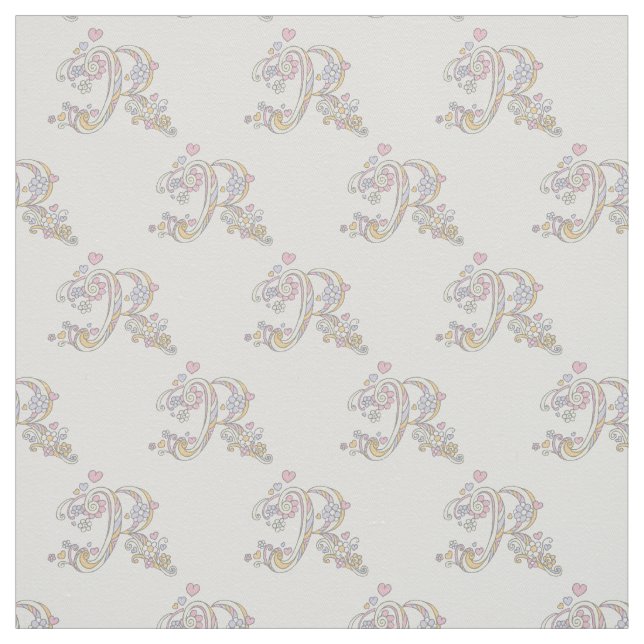 Tecido personalizado monograma da letra R (Modelo)