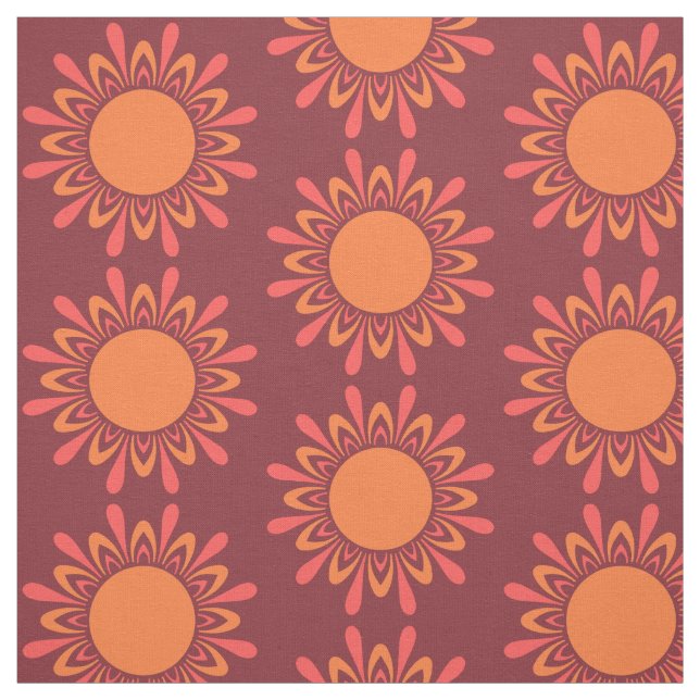 Tecido personalizado padrão Sun/Flor Estilizado (Modelo)