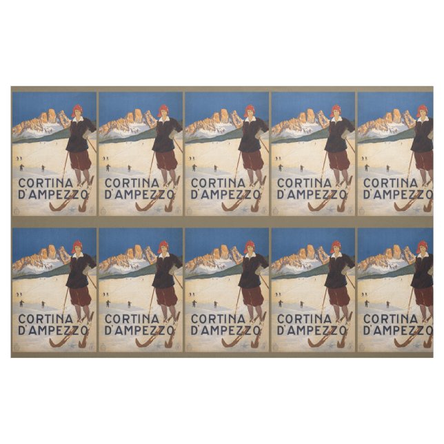 Tecido personalizável dos Alpes italianos Vintage (Fat Quarter)