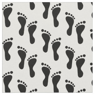 Tecido Pés desencapados em preto e branco