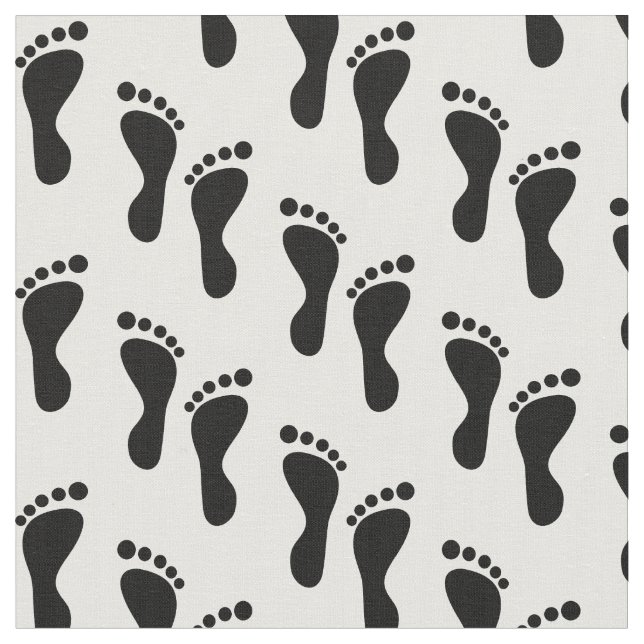 Tecido Pés desencapados em preto e branco (Detalhe)
