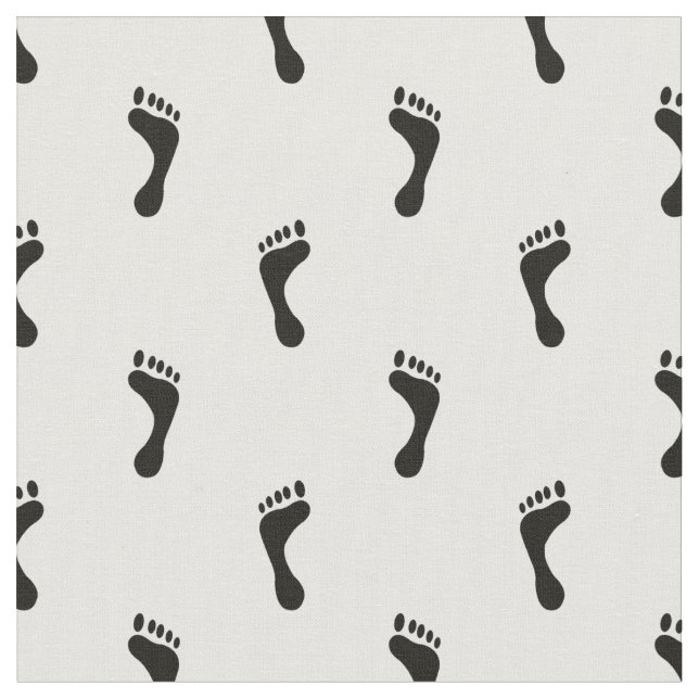 Tecido Pés Pequenos em Preto e Branco (Detalhe)