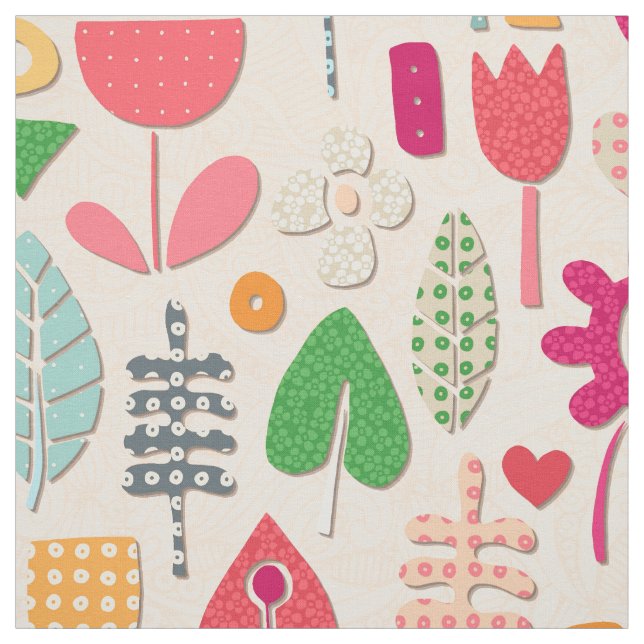 Tecido pêssego de flores cortadas em papel (Modelo)