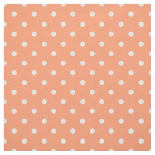 Tecido Pêssego pequeno do coral das bolinhas
