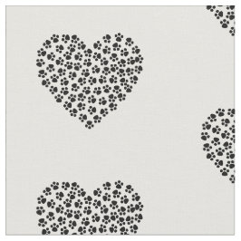 Tecido Pet Lovers Heart Paw Prints