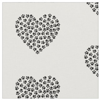 Tecido Pet Lovers Heart Paw Prints