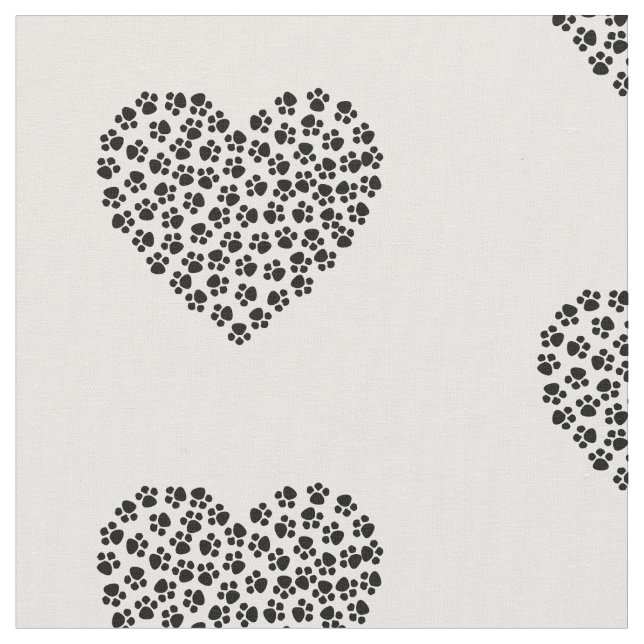 Tecido Pet Lovers Heart Paw Prints (Detalhe)